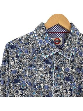 Jermyn & Bond Modern Fit Statement Shirt Mens 2XT City Map Unique Button Down